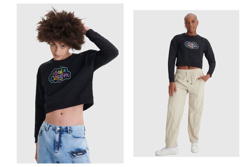 dois modelos com look preto