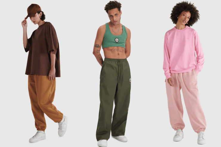 tres modelos com roupas diferentes