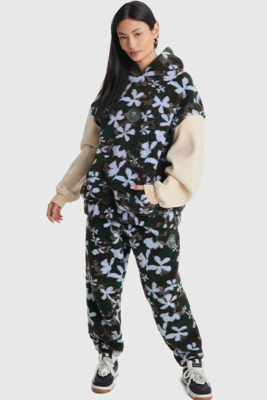 Conjunto de moletom floral feminino
