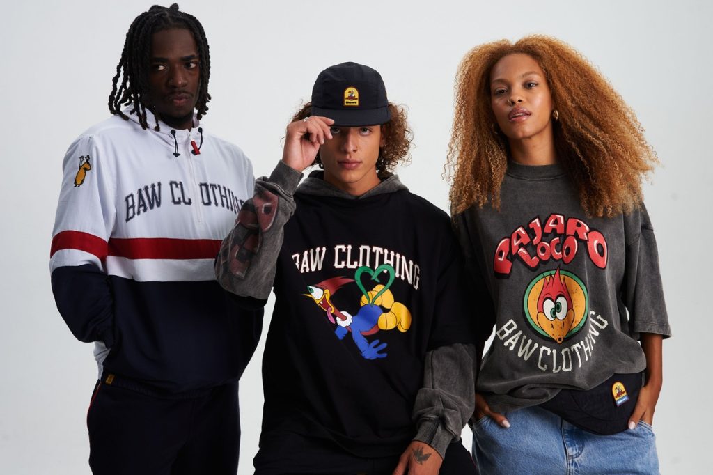 Moda urbana com modelos usando roupas da BAW Clothing